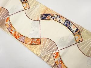 アンティーク　扇に鳳凰・鴛鴦・花模様織り出し袋帯（材料）